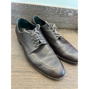 Porsche Design Brown Leather Derby Dress Shoes Men's EU 41 UK 7 Lace Up Italy